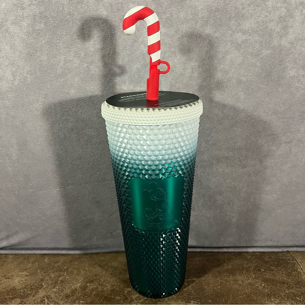 NEW Starbucks Tumbler Disneyland Christmas‎ Studded Cold Cup Candy Cane 24 oz